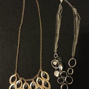 Two women's metal chain necklaces 20"-23"